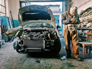 car mechanic in an auto shop